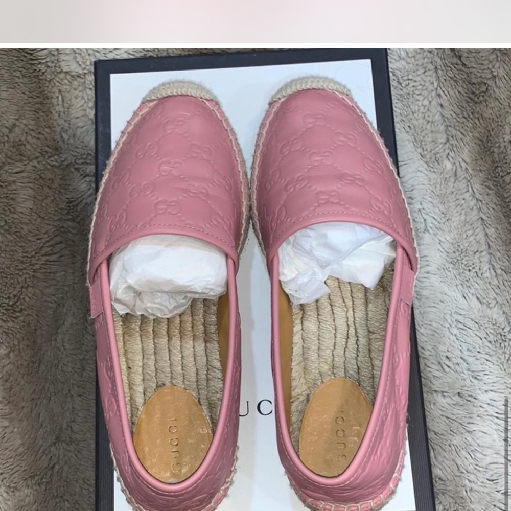 Gucci Pink Espadrille Flats Women’s